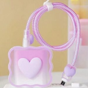 Cute Heart Adapter Cover & Cable Protector Set