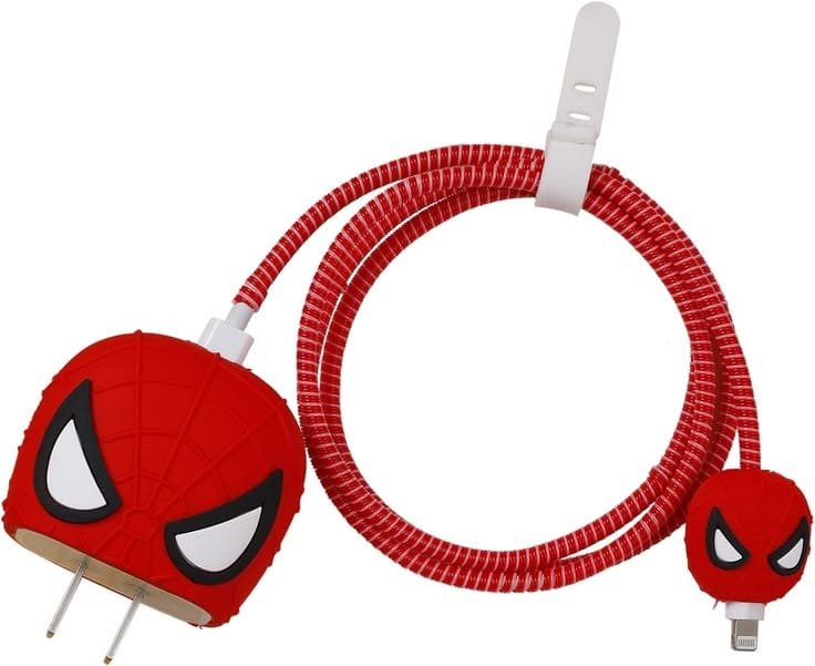 Superhero Adapter Cover & Cable Protector Set (Red) - Image 2