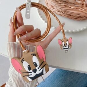 Cute Mouse Charger Cover & Cable Protector Set – Brown